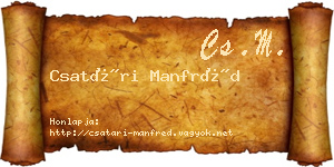 Csatári Manfréd névjegykártya